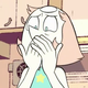 Pearl clutching her face in horror.